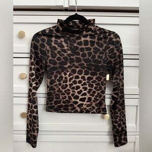 H&M Animal Print mock neck